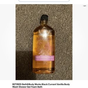 Bath and Body Works Retired Black Current and Vanilla Body Wash